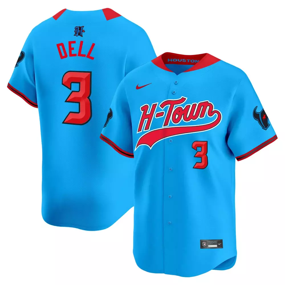 Tank Dell Houston Texans 2024 Men's Blue Baseball Jersey V2 | All Stitched | Ideal Fan Gear | For Men, Women & Youth