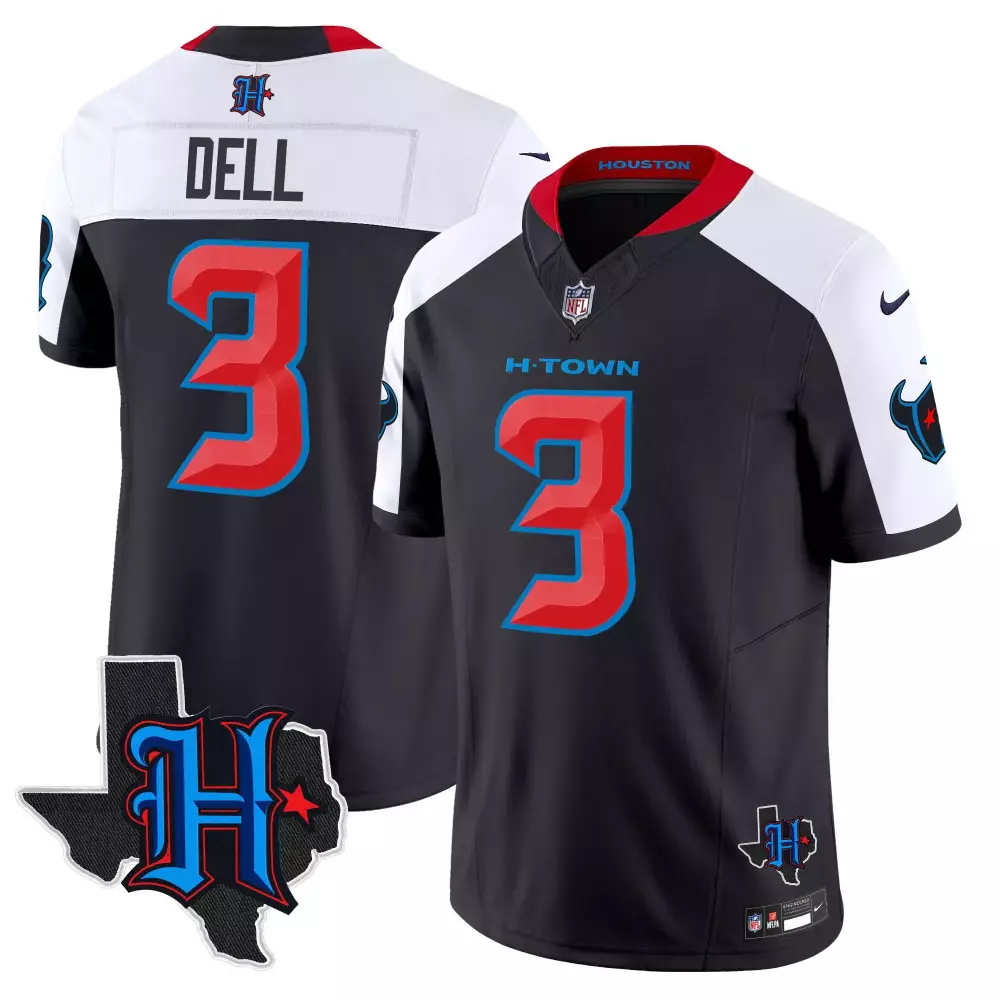 Tank Dell Houston Texans 2024 Texas Patch Vapor Limited Jersey V2 | Navy Stitched | Limited Edition Fan Gear for Men, Women & Youth