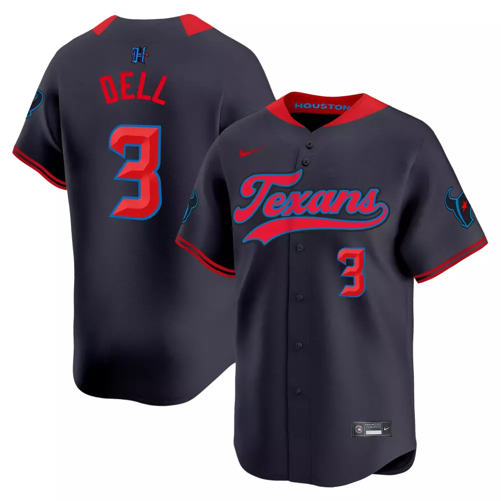 Tank Dell Houston Texans 2024 Navy Limited Men's Baseball Jersey | All Stitched | Fan Gear | For Men, Women & Youth