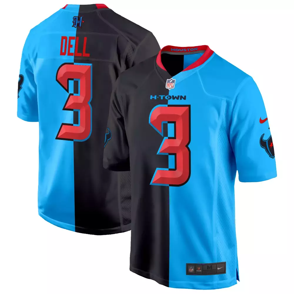 Tank Dell Houston Texans 2024 Game Jersey | Split Red Stitched Fan Gear | For Men
