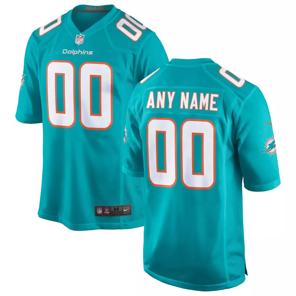 Teal Women's Miami Dolphins Custom Jersey | All Stitched Fan Gear | For Women
