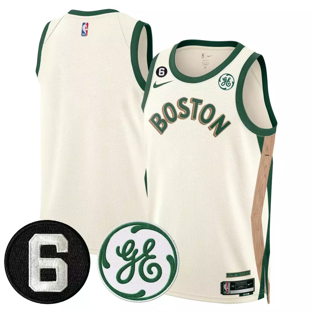 Boston Celtics Bill Russell & John Havlicek Patch Jersey | Stitched City Edition | For Men, Women & Youth