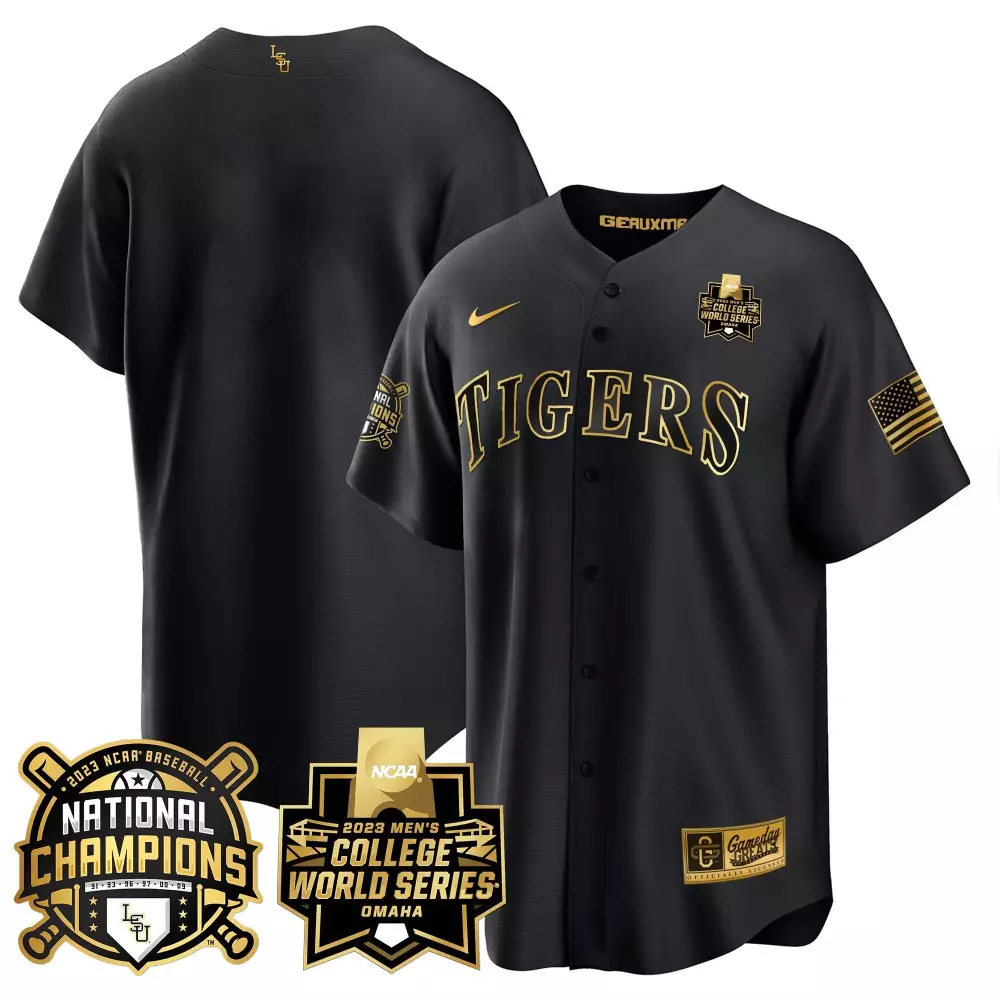 LSU Tigers 2023 National Champions Black Gold Jersey V3 | Stitched Cool Design | Replica Fan Gear | For Men, Women & Youth