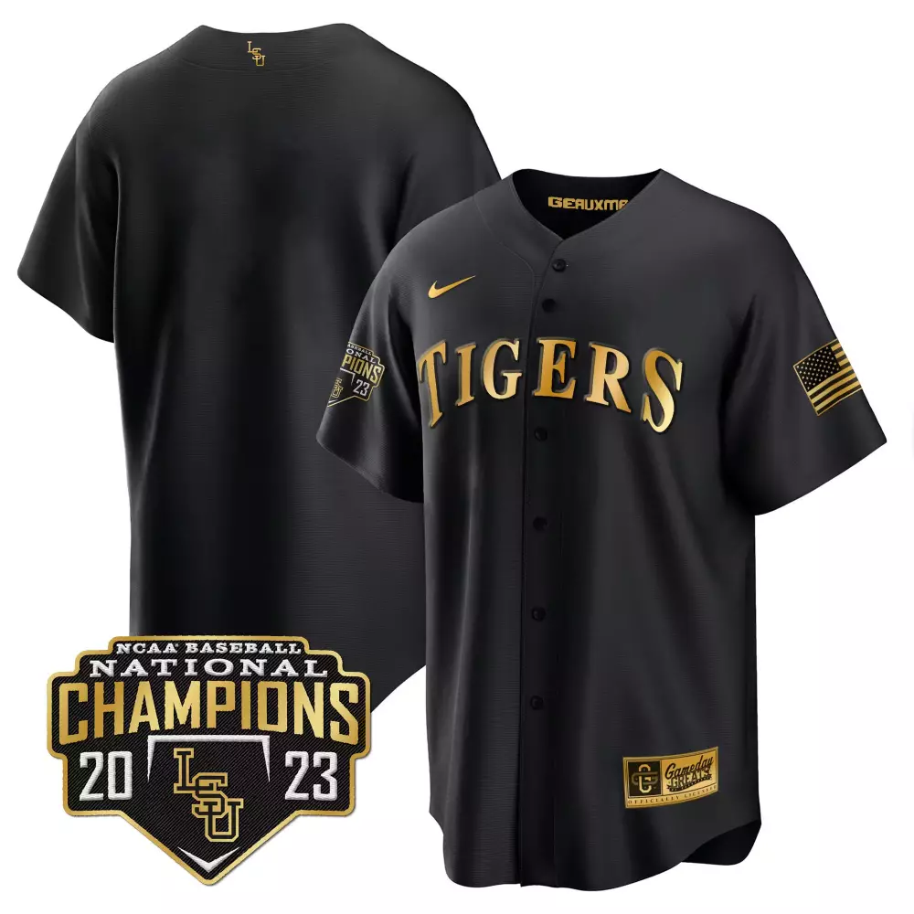 LSU Tigers 2023 National Champions Black Limited Men's Jersey V5 | Stitched Cool Design | Replica Fan Gear | For Men