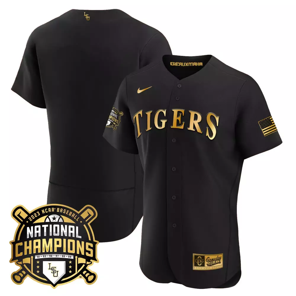 LSU Tigers 2023 National Champions Black Limited Men's Flex Jersey | Stitched Cool Design | Limited Edition Fan Gear | For Men