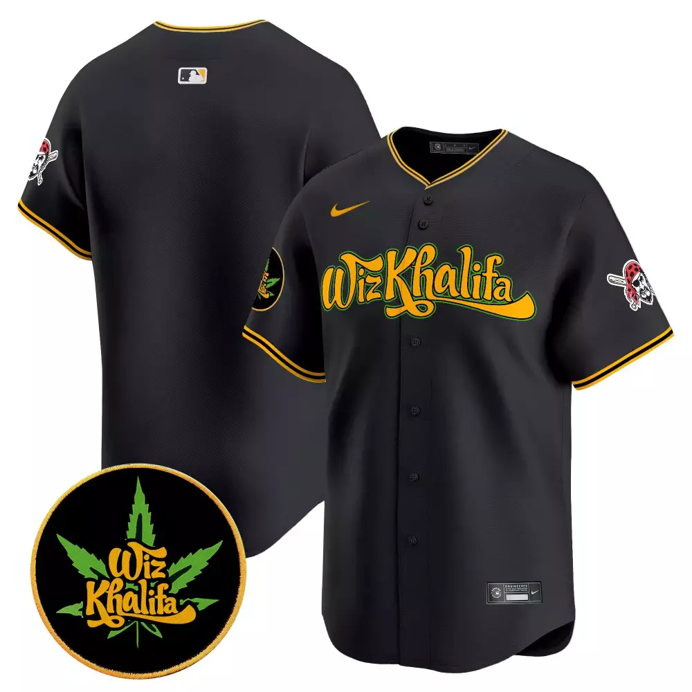 Wiz Khalifa Pittsburgh Pirates Black Jersey | Vapor Premier Limited Edition | Stylish Fan Gear for Men, Women & Youth