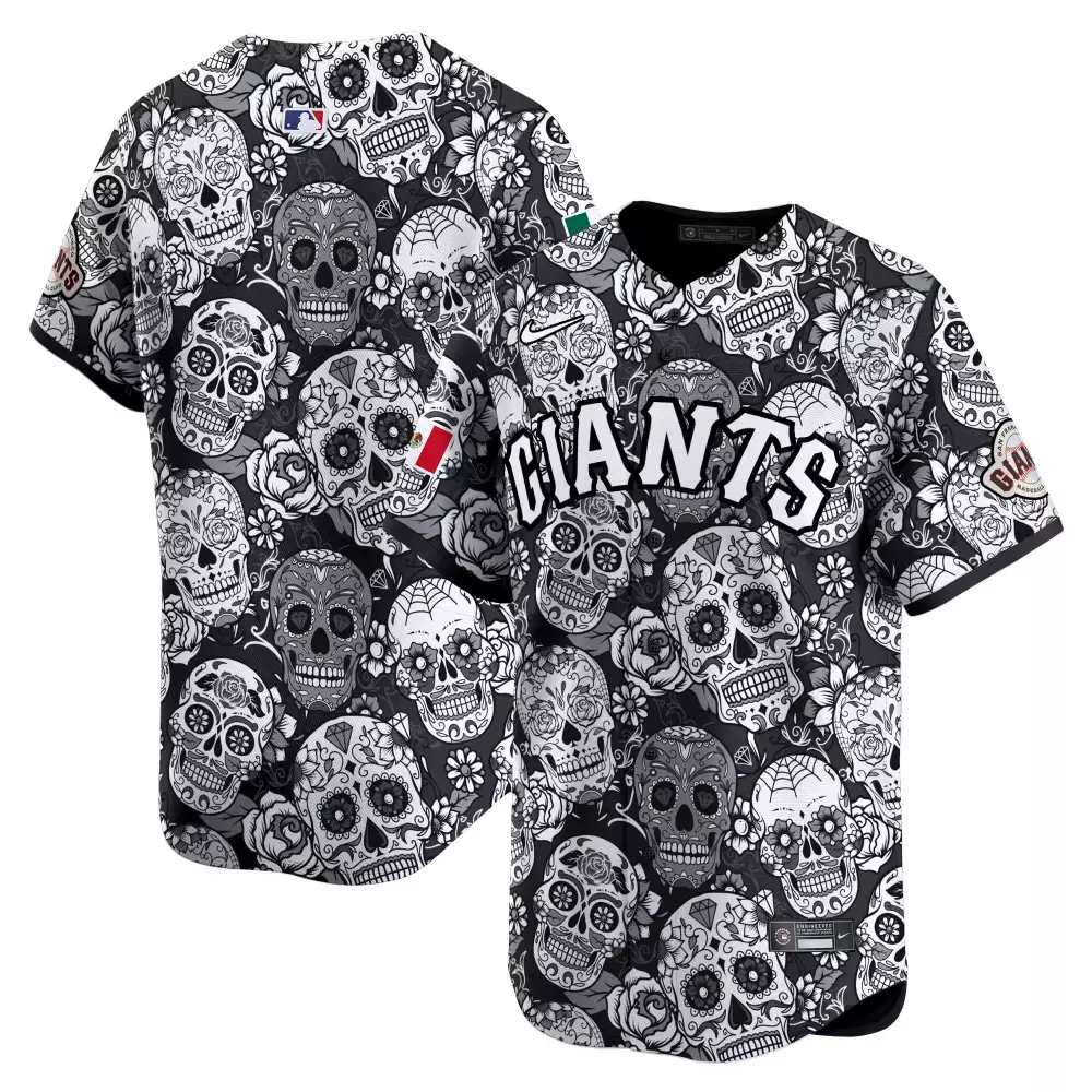 San Francisco Giants Black Sugar Skull Mexico Vapor Premier Jersey | Limited Edition Fan Gear | For Men, Women & Youth