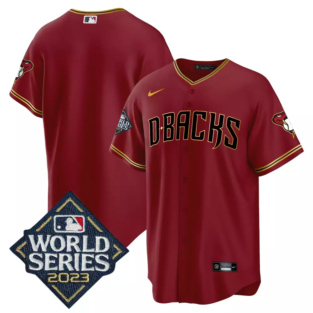 Team Crimson Gold 2023 World Series Flex Base Jersey | Stitched Arizona Diamondbacks Fan Gear | For Men, Women & Youth