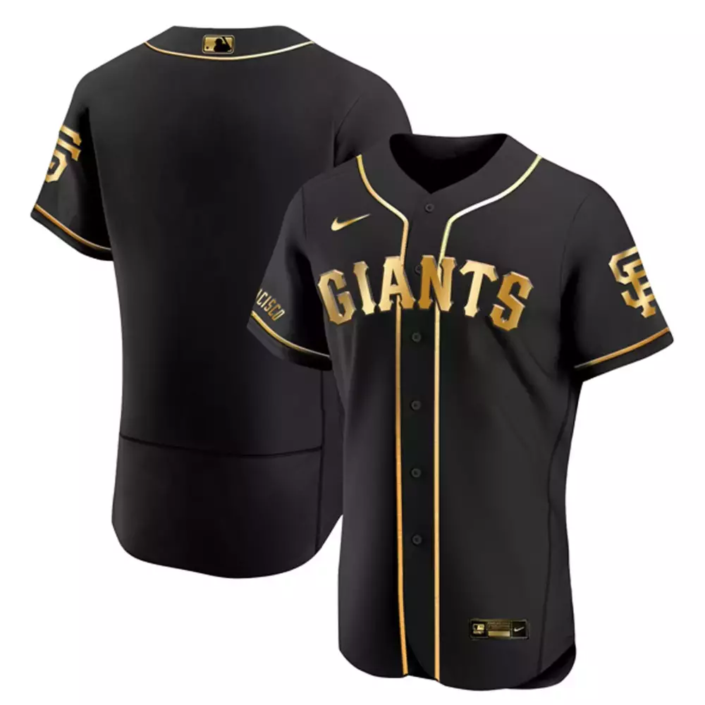 Team Flex Black Men's San Francisco Giants Gold City Connect Jersey | All Stitched | Perfect for Game Day
