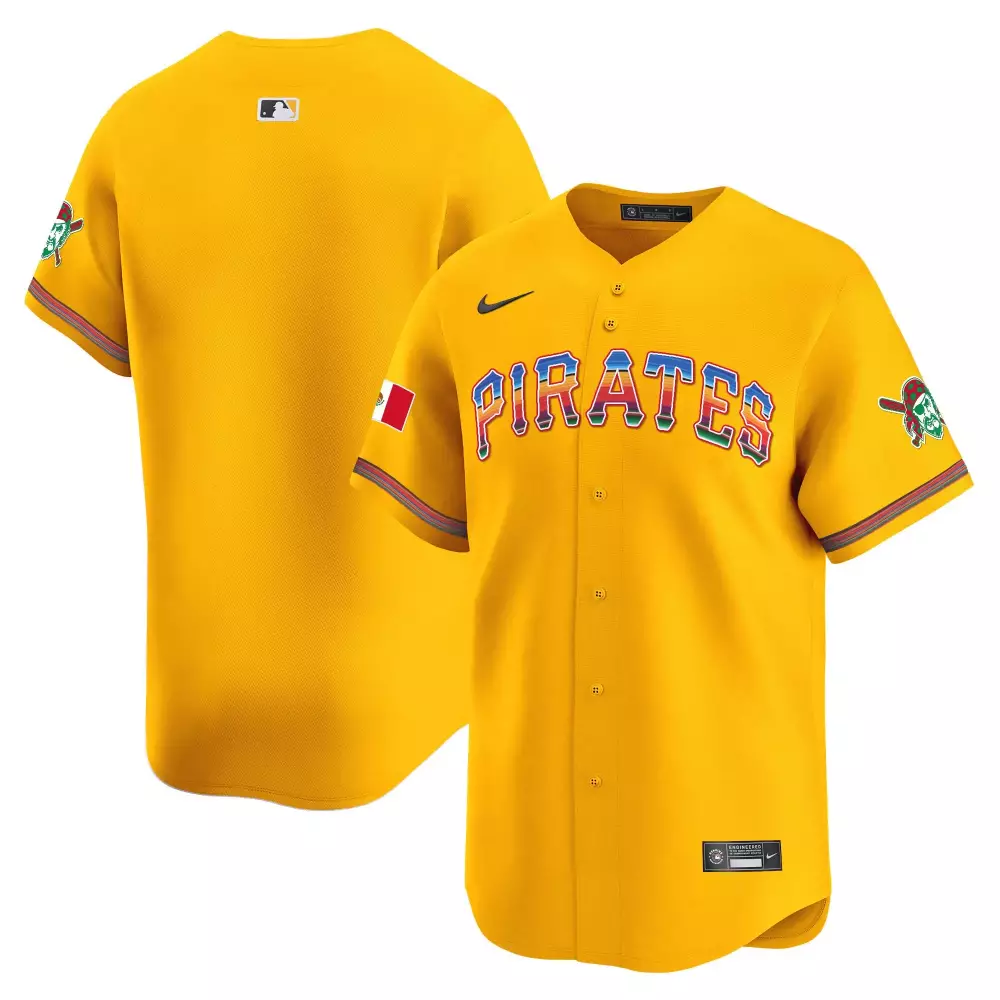 Pittsburgh Pirates Team Gold Mexico Vapor Premier Limited Jersey | All Stitched | Fan Gear for Men, Women & Youth