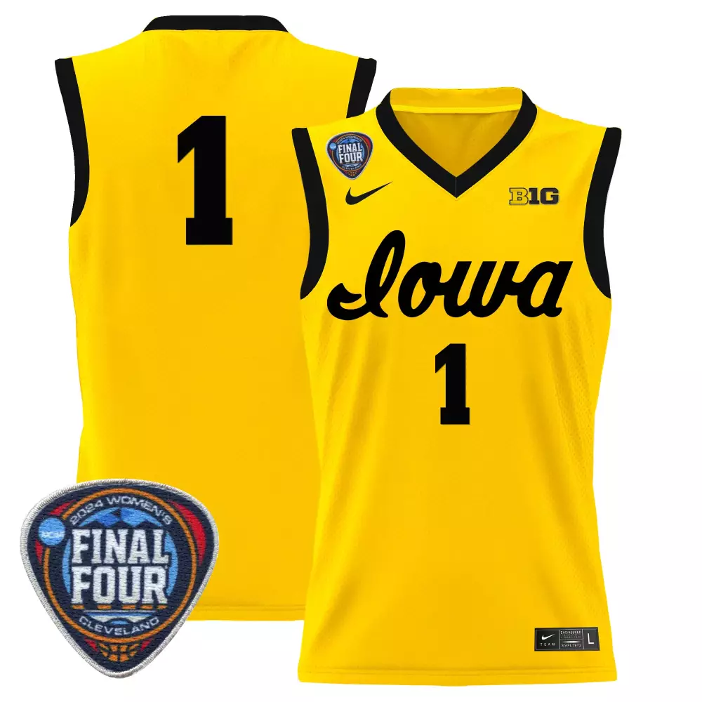 Team Iowa Hawkeyes 2024 Final Four Gold Men's Basketball Jersey | Stitched Fan Gear | For Men, Women & Youth