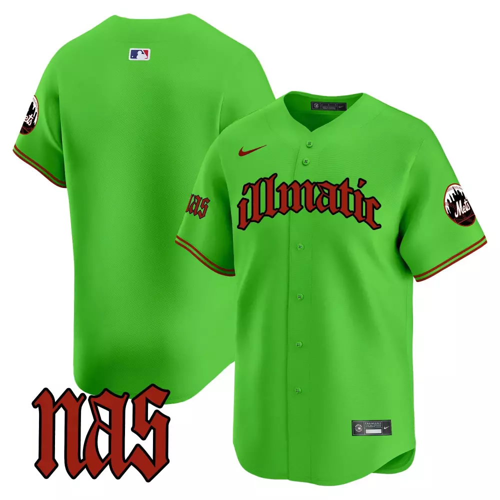 Team Green New York Mets Nas Illmatic Vapor Premier Jersey | Stitched Limited Edition | Fan Gear for Game Day | For Men, Women & Youth
