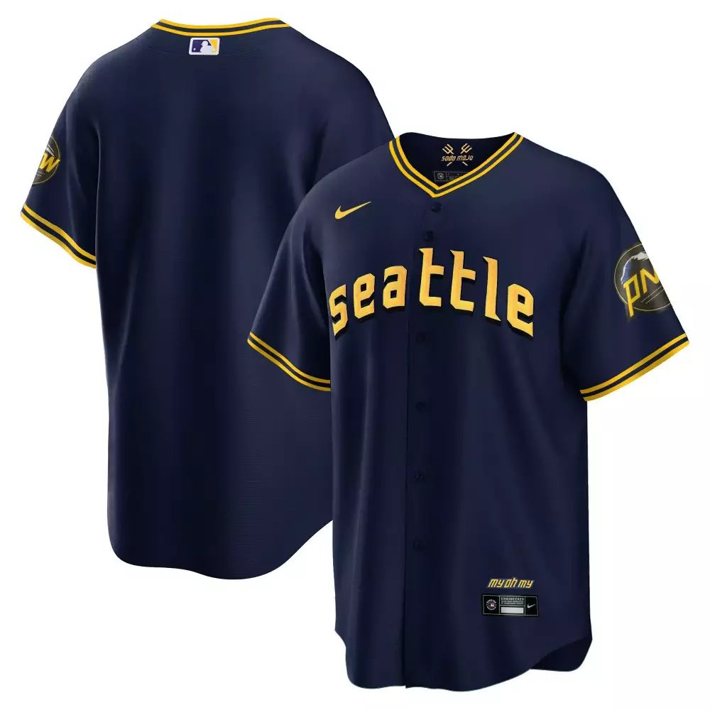 Seattle Mariners City Connect Navy Jersey | Stitched Fan Gear for Men, Women & Youth | Unique Game Day Style