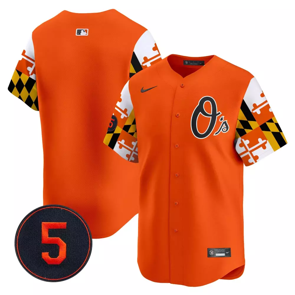 Robinson Patch Baltimore Orioles Vapor Premier Jersey V5 | Team Orange | Limited Edition Fan Gear | For Men, Women & Youth