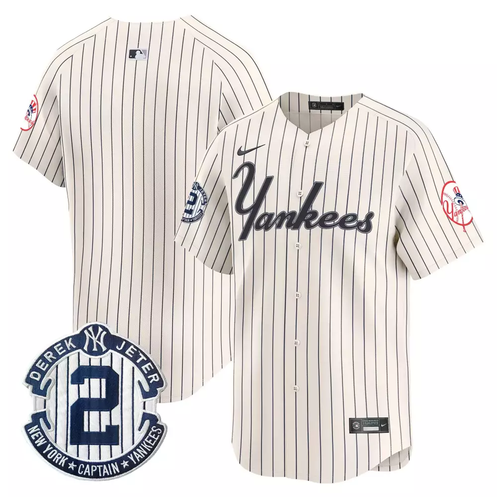 Team Pinstripe Cream Yankees Throwback Vapor Premier Limited Jersey V2 | All Stitched | For Men, Women & Youth
