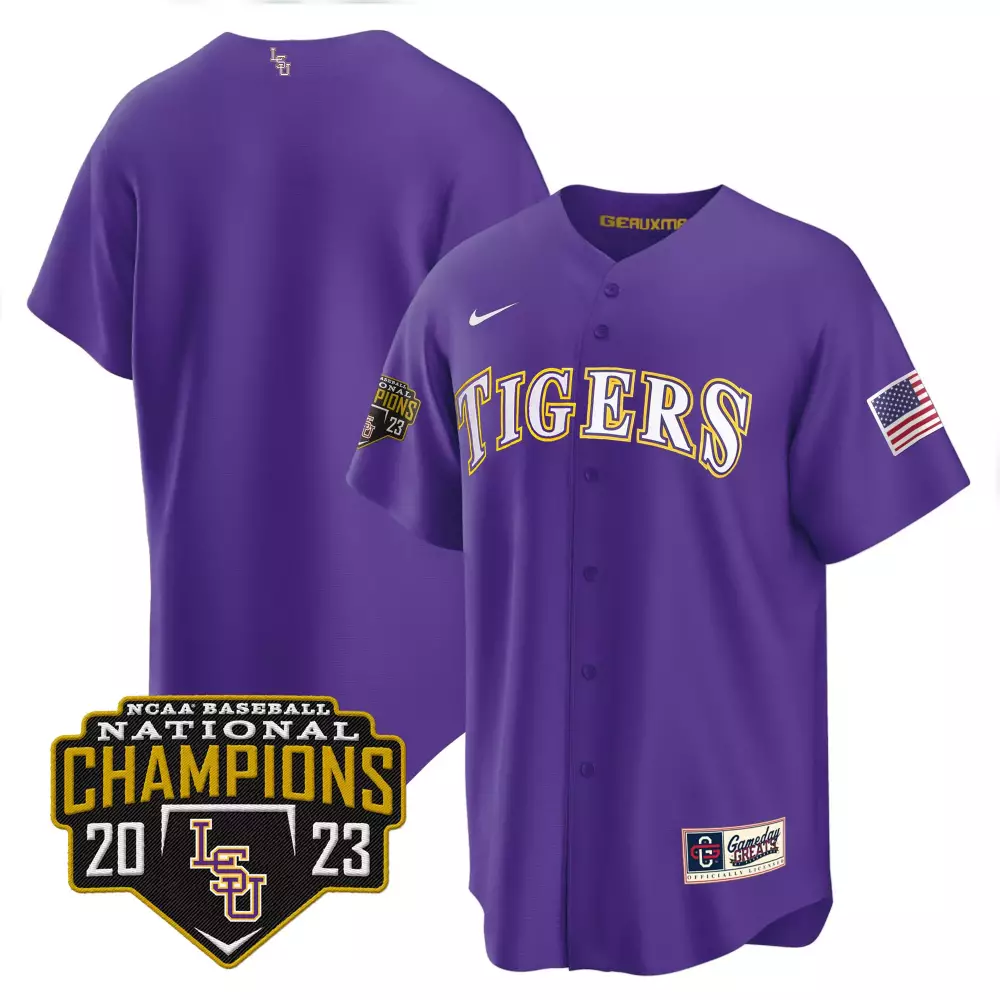 LSU Tigers 2023 National Champions Jersey | All Stitched Style | Limited Edition Fan Gear for Men