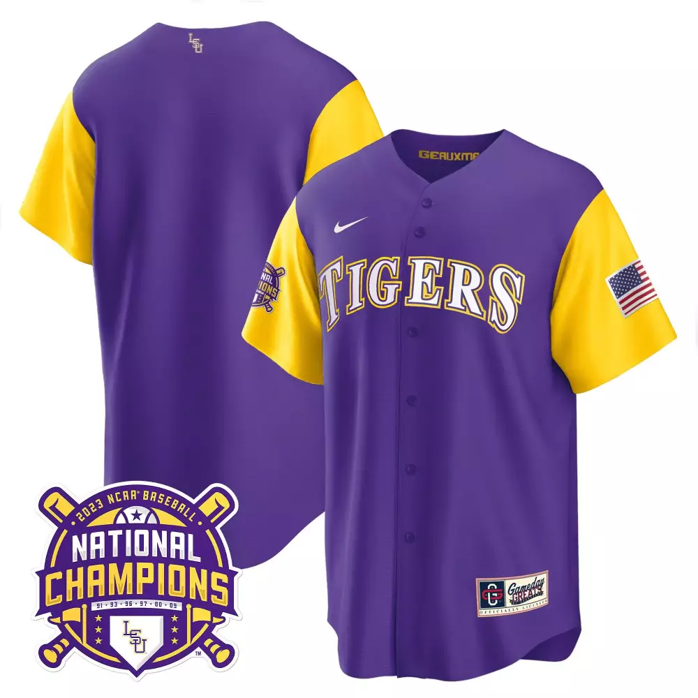 Team Purple Sleeves 2023 Champions Alternate Color Jersey | Men's All Stitched Edition | Perfect for Game Day | For Men, Women & Youth