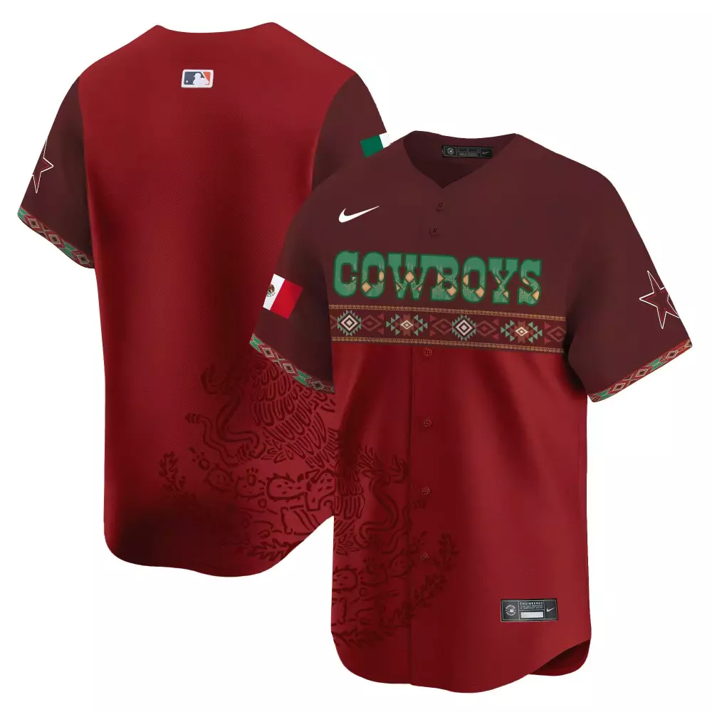 Team Red Dallas Cowboys Mexico Vapor Premier Limited Jersey | Printed Design | For Men, Women & Youth