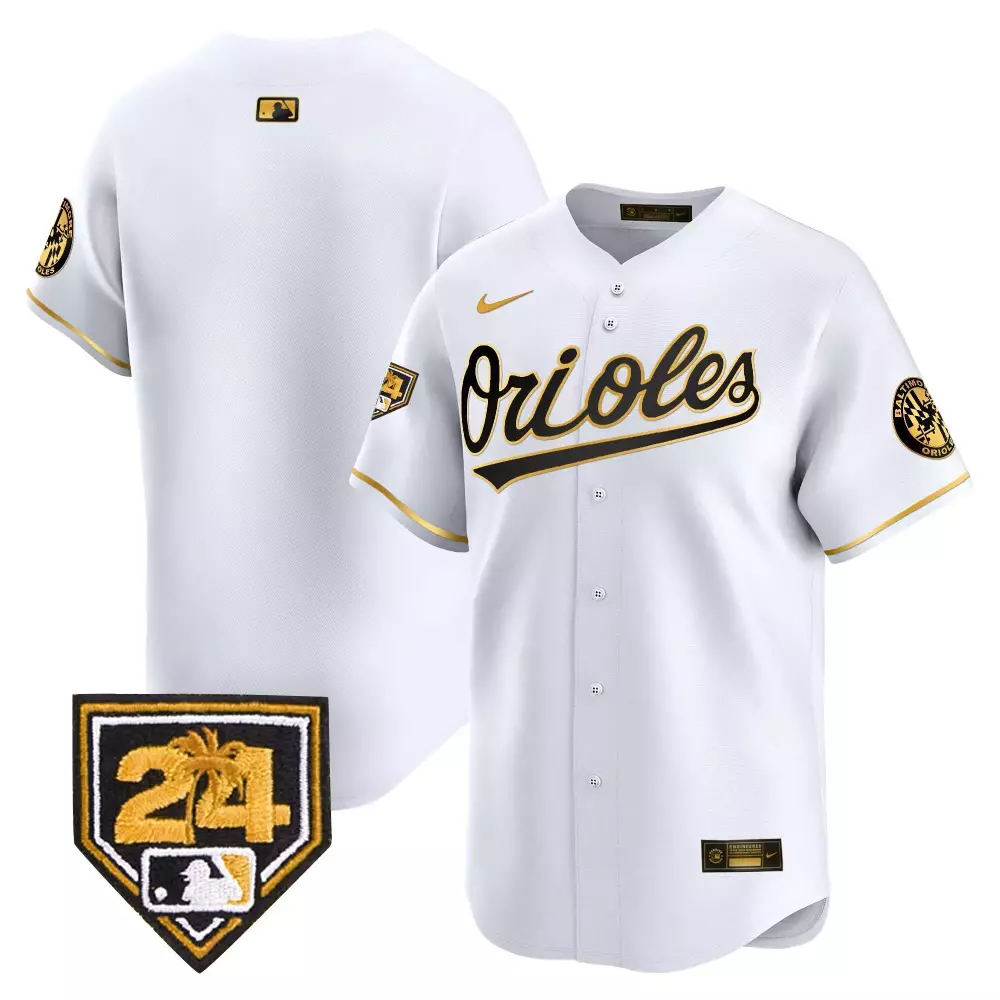 Team White Gold Baltimore Orioles 2024 Spring Training Vapor Premier Limited Jersey | All Stitched | Fan Gear for Men