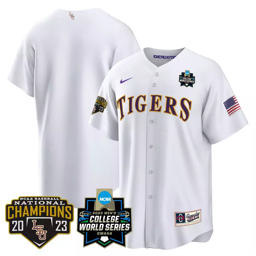 LSU Tigers 2023 National Champions Gold Cool Jersey V4 | Stitched | Fan Gear for Men | For Men, Women & Youth