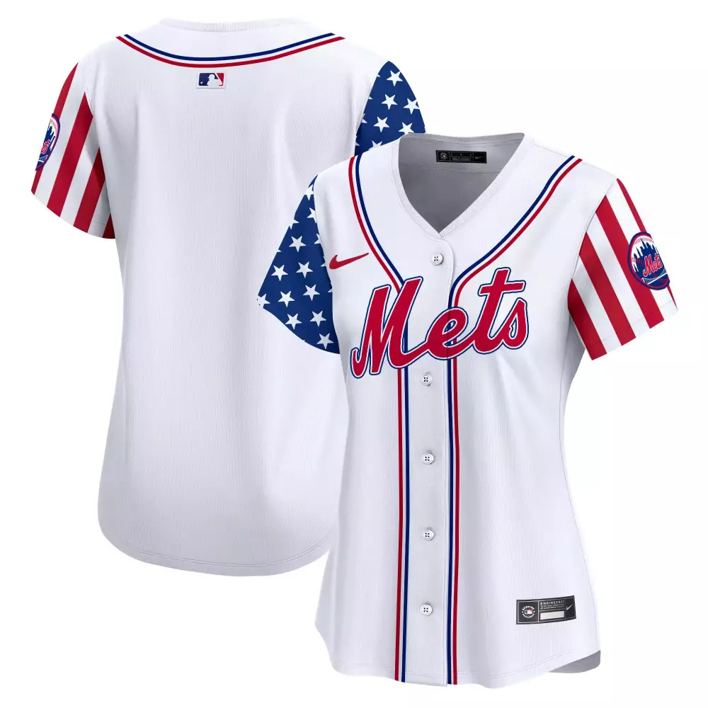 2024 Independence Day New York Mets Women's Vapor Premier Jersey | Stitched White Limited Edition Fan Gear | For Men, Women & Youth