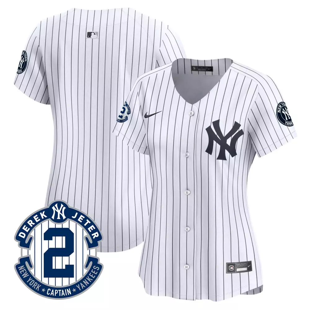 Derek Jeter Patch Yankees Women's Vapor Premier Jersey | Stitched Limited Edition Fan Gear | For Men, Women & Youth