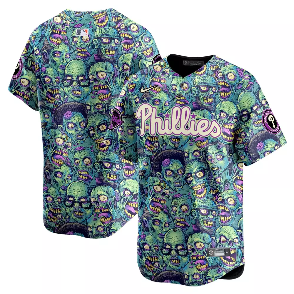 Zombie Horror Youth Philadelphia Phillies Vapor Premier Jersey | Printed Limited Edition | Fan Gear for Kids