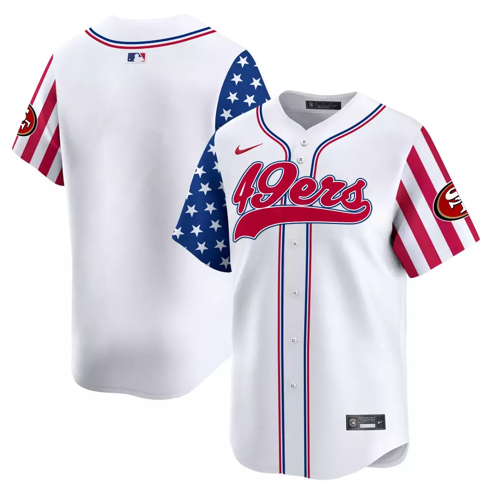 Team San Francisco 49ers White 2024 Independence Day Vapor Premier Limited Jersey | For Youth | Celebrate Freedom