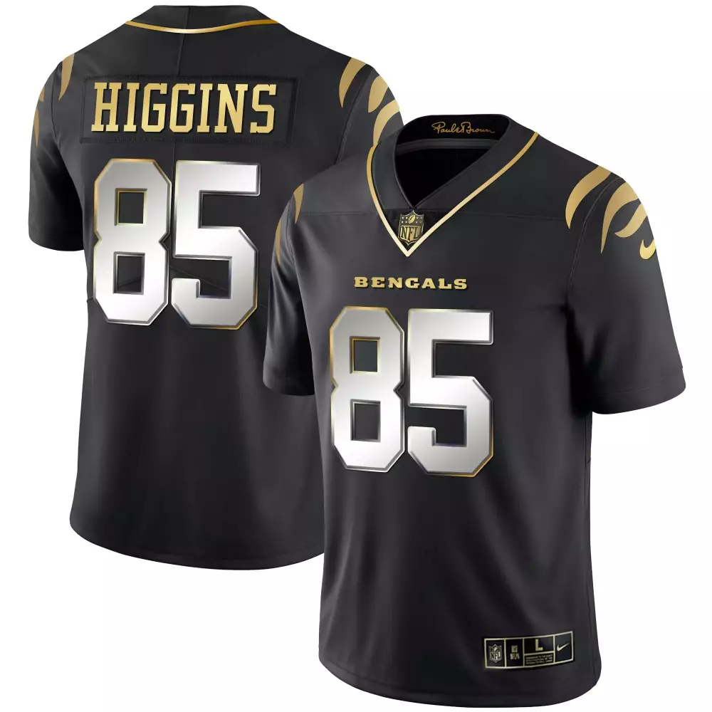 Tee Higgins Cincinnati Bengals Black Gold White Gold Vapor Men's Jersey | All Stitched Fan Gear | For Men, Women & Youth