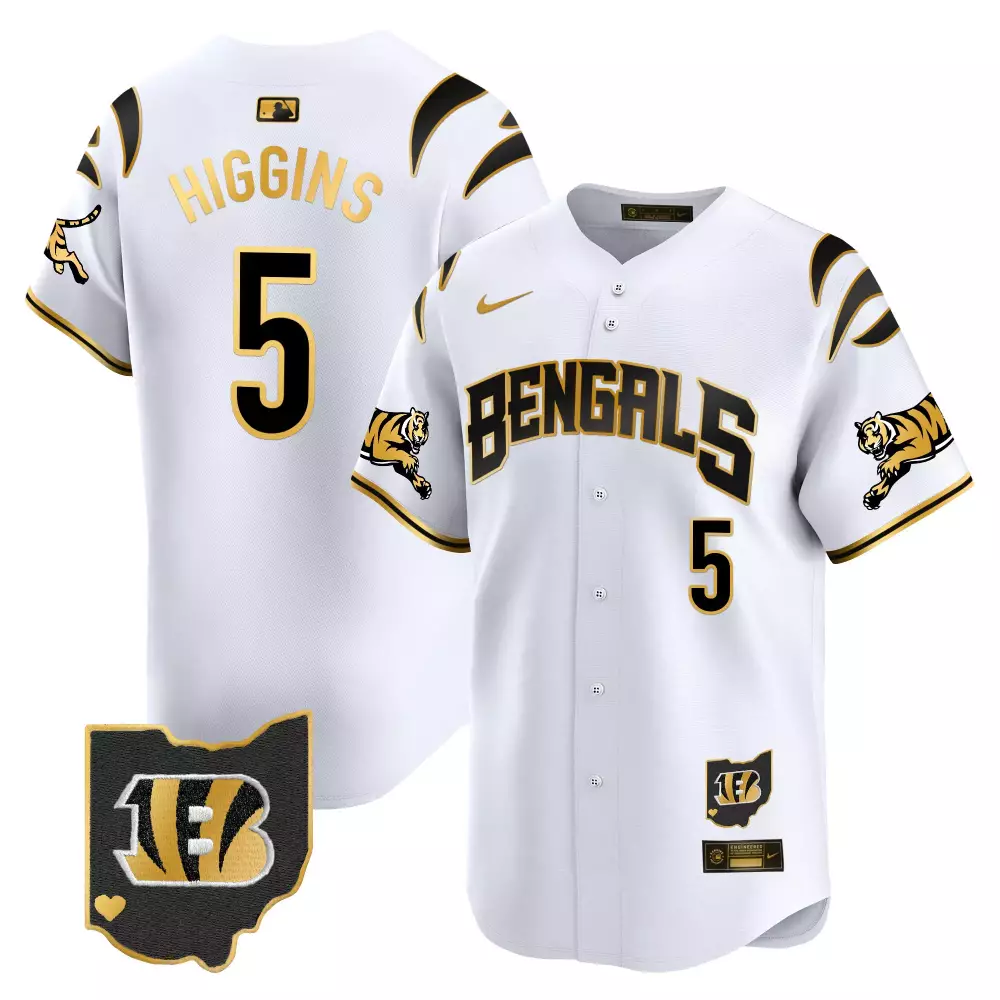Tee Higgins Cincinnati Bengals Vapor Premier Limited Jersey | White Gold Stitched Fan Gear | For Men, Women & Youth