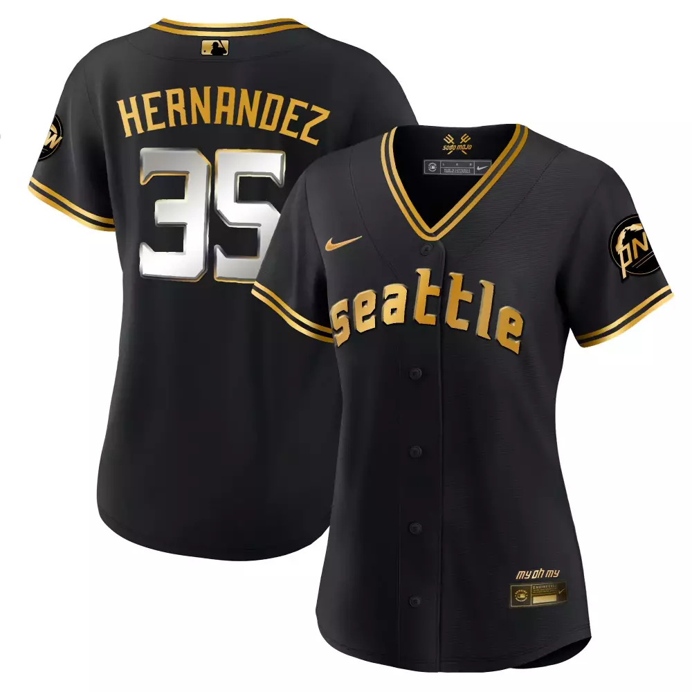 Teoscar Hernandez 2023 City Connect Gold Jersey | Men's Black Gold Stitched Fan Gear | Stylish Game Day Outfit | For Men, Women & Youth