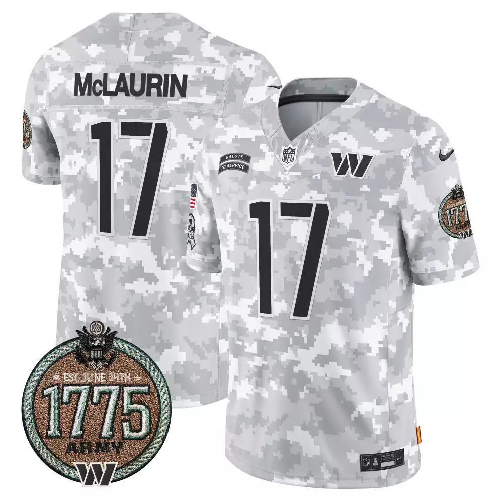 Terry McLaurin Army Men's Washington Commanders 2024 Salute to Service Establishment Year Patch Vapor Limited Jersey | Stitched | Fan Gear | For Men