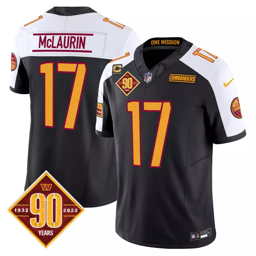 Terry McLaurin Black Alternate 90th Anniversary Vapor Limited Jersey V4 | Stitched Fan Gear | For Men, Women & Youth