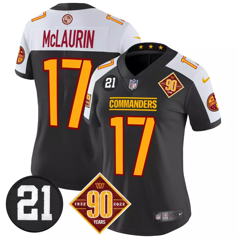 Terry McLaurin Black Alternate Women's 90th Anniversary Sean Taylor Patch Vapor Limited Jersey | Stitched Fan Gear | For Women