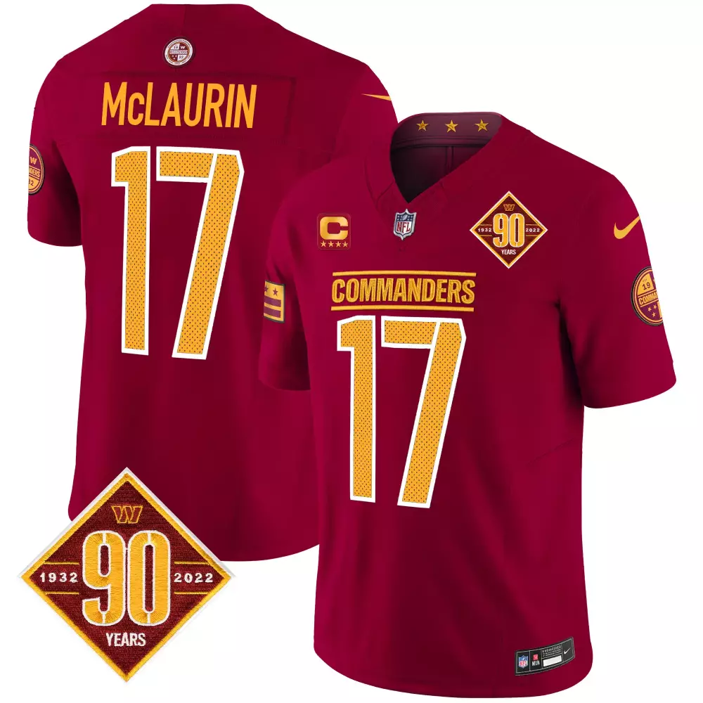 Terry McLaurin 90th Anniversary Vapor Limited Jersey V4 | Burgundy Men's Edition | Washington Commanders Fan Gear | For Men, Women & Youth