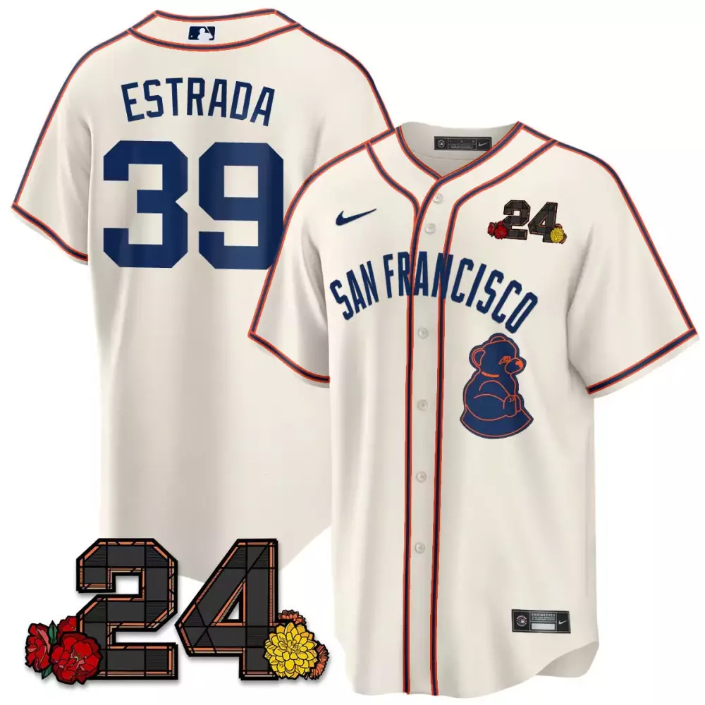 Thairo Estrada 2024 Willie Mays Patch Cream Jersey V2 | Vapor Premier Limited Edition | San Francisco Giants Fan Gear | For Men, Women & Youth