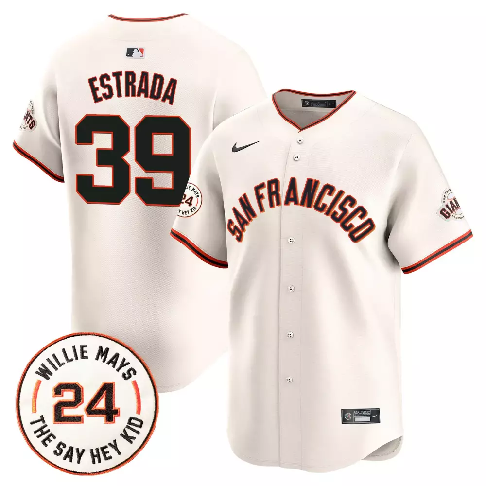 Thairo Estrada 2024 Willie Mays Patch Cream Jersey V5 | Vapor Premier Limited Edition | San Francisco Giants Fan Gear | For Men, Women & Youth