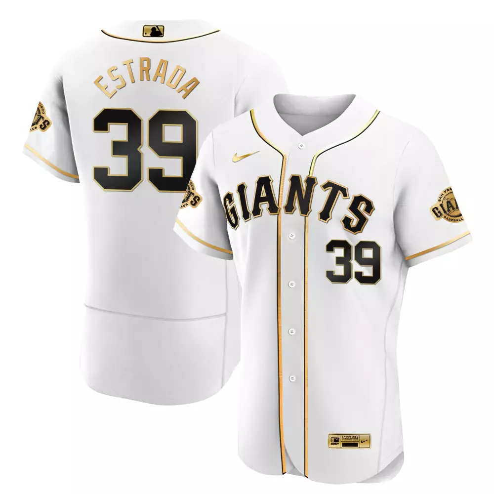 Thairo Estrada San Francisco Giants Black Limited Gold Men's Flex White Gold Jersey | All Stitched | Fan Gear for Game Day | For Men, Women & Youth