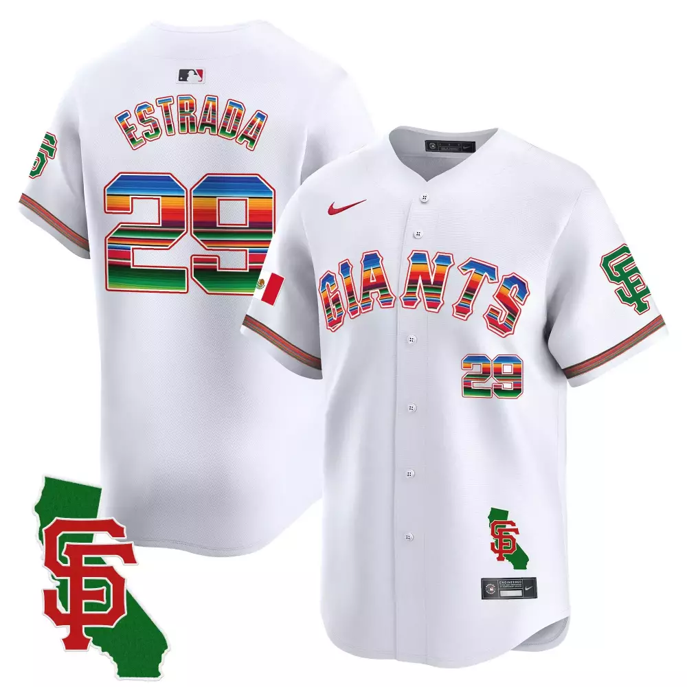 Thairo Estrada San Francisco Giants White Mexico California Patch Jersey | Limited Edition Vapor Premier | For Men, Women & Youth