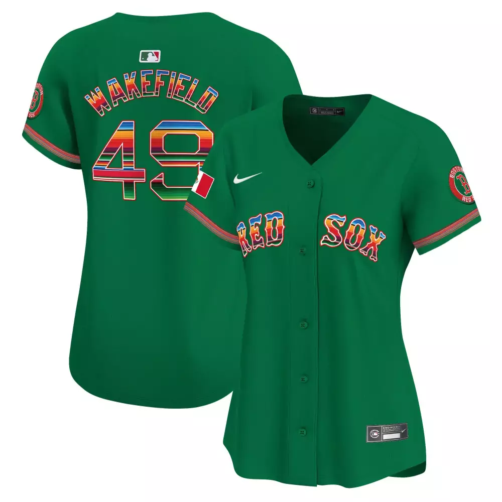 Tim Wakefield Green Women's Boston Red Sox Mexico Jersey | Stitched Vapor Premier Limited Edition | Fan Gear | For Women & Youth