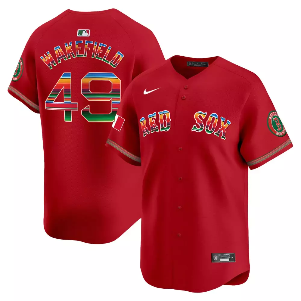 Tim Wakefield Boston Red Sox Mexico Red Jersey | Stitched Vapor Premier Limited Edition | Fan Gear for Men, Women & Youth
