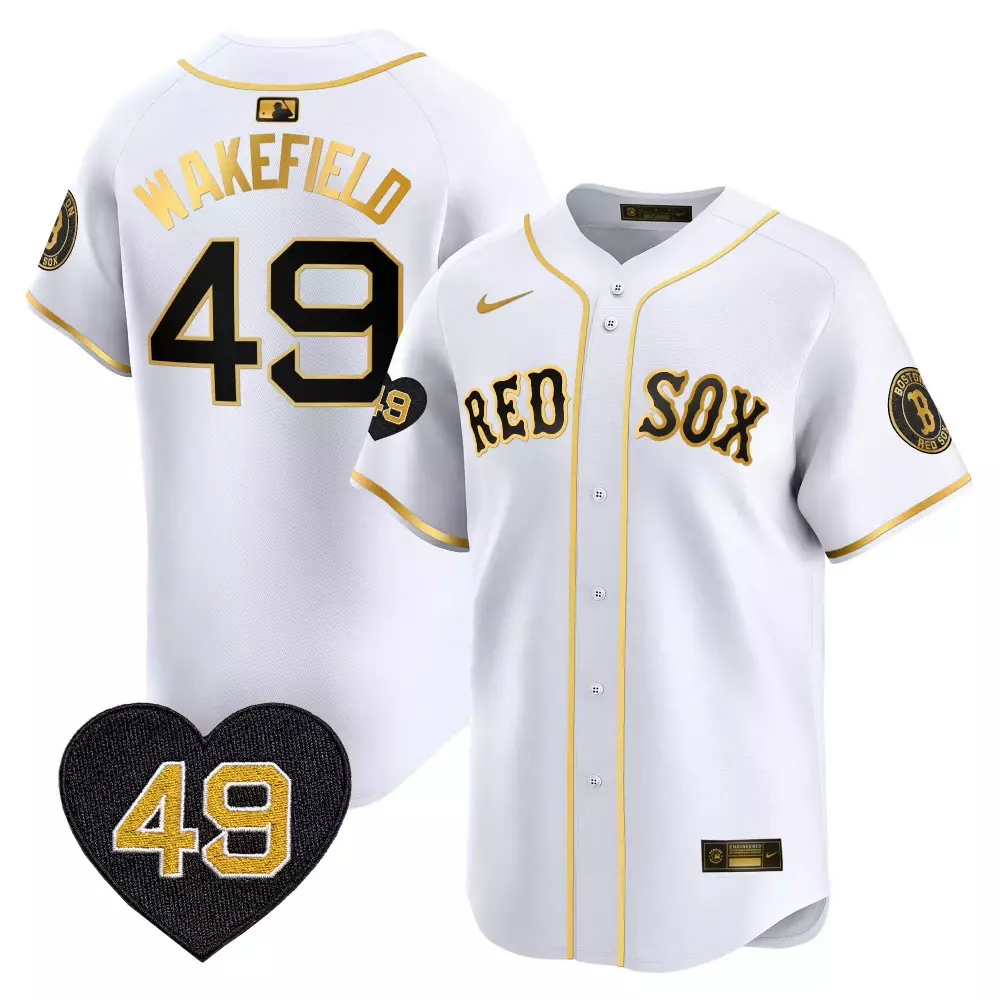 Tim Wakefield Boston Red Sox Tim Wakefield Patch Jersey | White Gold Vapor Premier Limited Edition | Stylish Fan Gear for All