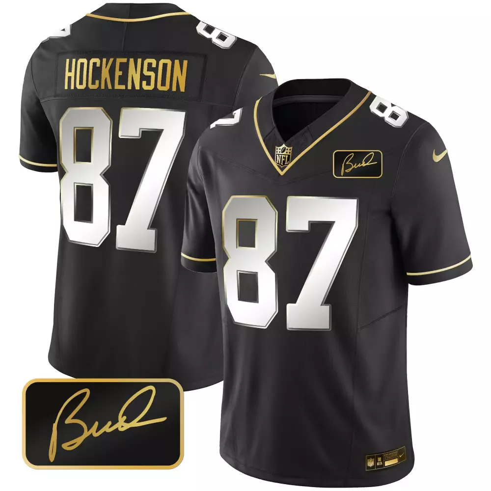 TJ Hockenson Black Limited Men's Minnesota Vikings Bud Grant Patch Jersey | Gold Limited Edition | Fan Gear for Men, Women & Youth