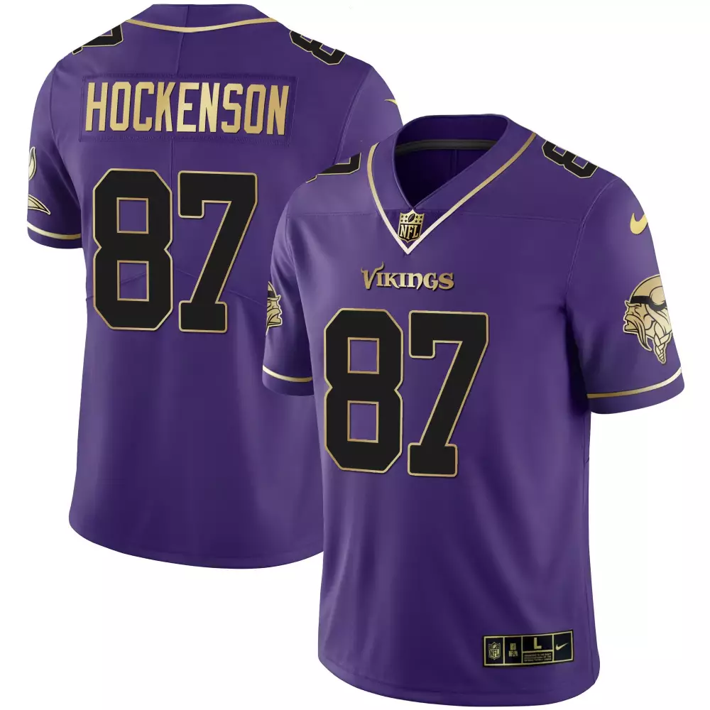 TJ Hockenson Black Purple Men's Minnesota Vikings Purple Gold Vapor Jersey | All Stitched | Fan Gear for Men, Women & Youth