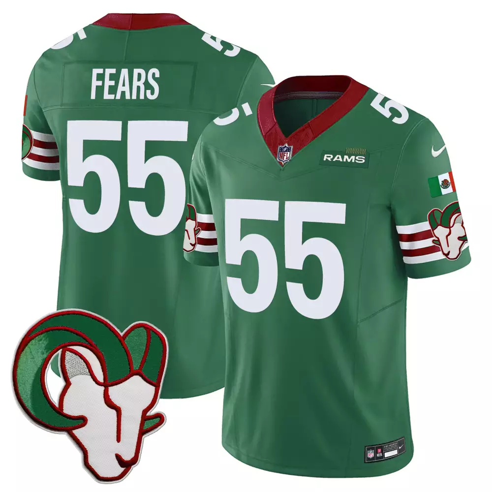 Tom Fears Green Men's Los Angeles Rams Mexico Vapor Limited Jersey | All Stitched | Limited Edition Fan Gear | For Men, Women & Youth