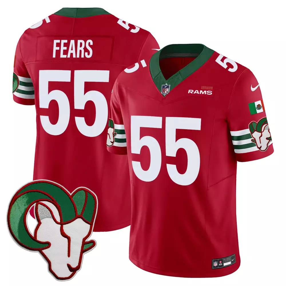 Tom Fears Red Jersey | Limited Edition Los Angeles Rams Vapor | All Stitched Fan Gear | For Men, Women & Youth