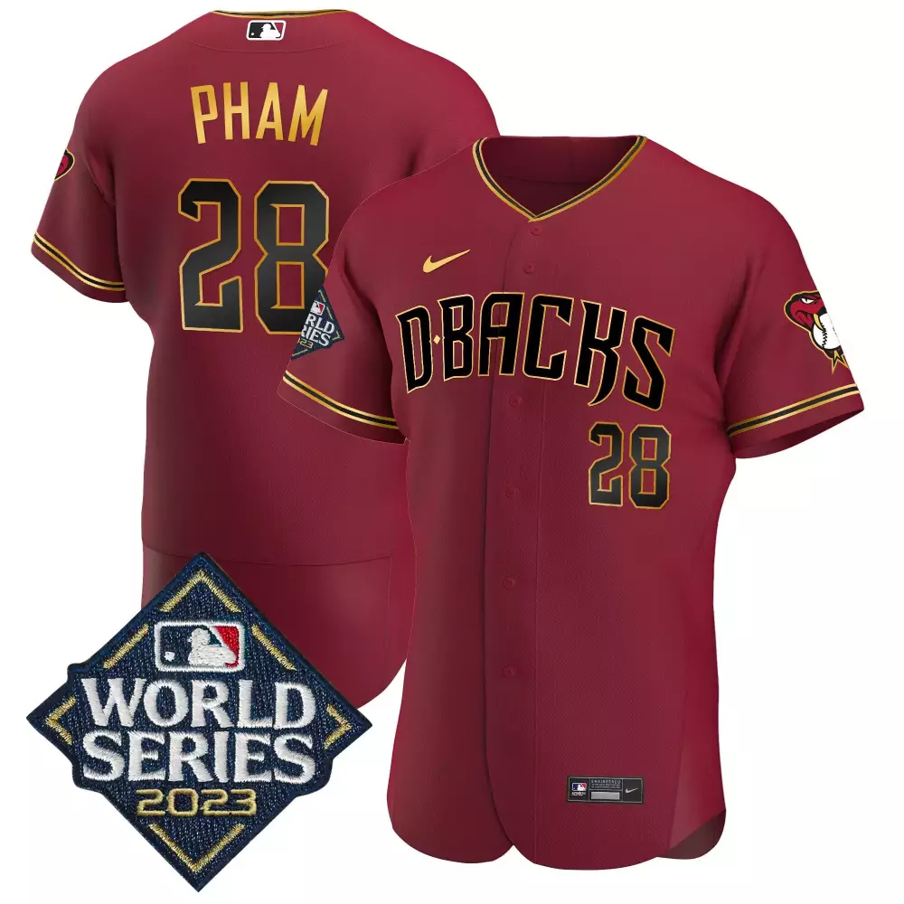 Tommy Pham Crimson Gold Arizona Diamondbacks 2023 Flex Base Jersey | Stitched Fan Gear | For Men, Women & Youth