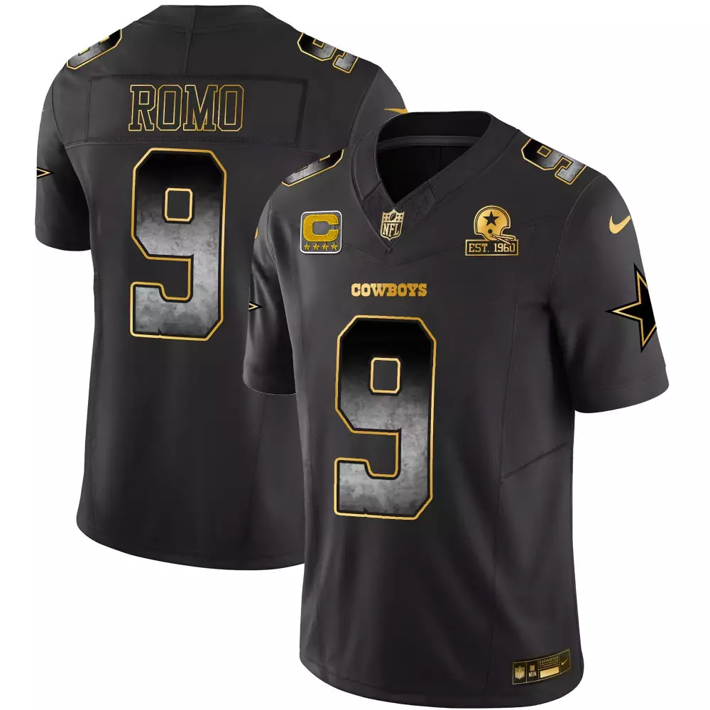 Tony Romo Black Dallas Cowboys Arch Smoke Vapor Jersey | Stitched Fan Gear | For Men, Women & Youth