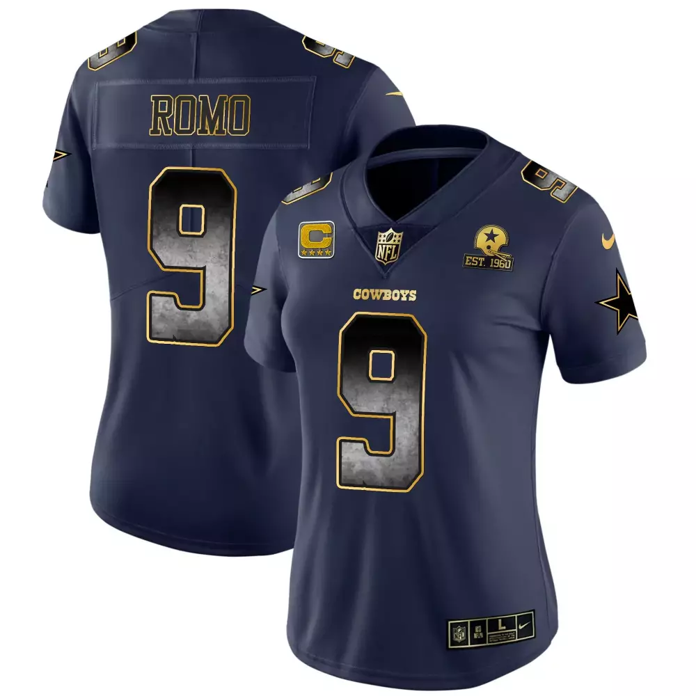 Tony Romo Navy Dallas Cowboys Arch Smoke Jersey | Stitched Vapor Design | Fan Gear for Women | For Men, Women & Youth