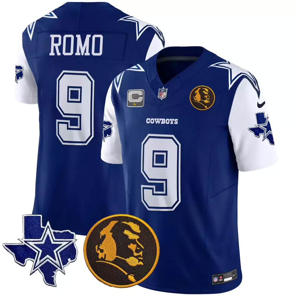 Tony Romo Royal Dallas Cowboys John Madden Patch Jersey | Stitched Vapor Design | Fan Gear | For Men, Women & Youth